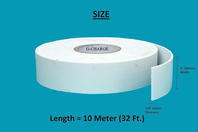 G-CHARGE Single Side High Density Self Adhesive Foam Seal Tape | Weather Stripping | Gasket Tape | Door and Window Sealer (50mm x 3mm x 10mtr) (Manual)(Set of 1, White)