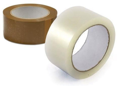 ODY Single Sided NA Self Adhesive Tape (Manual)(Set of 2, Brown, White)