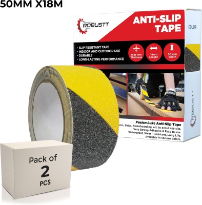 Robustt single sided AntiSlip with PET Material,Adhesive Tape for Slippery Floor,Staircase,50mm x18m ANTI SKID TAPE (Manual)(Set of 2, Multicolor)