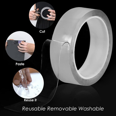 Mid Light Double Sided Manual Dispenser Mounting Adhesive Tape (Manual)(Set of 1, Clear)