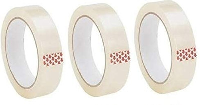 HEAVIX Single Sided BOPP Packaging & Crafting Transparent Tape Size: 24mm (1inch)x50 Meter pack of 3 Cello tapes (Manual)(Set of 3, Transparent color)