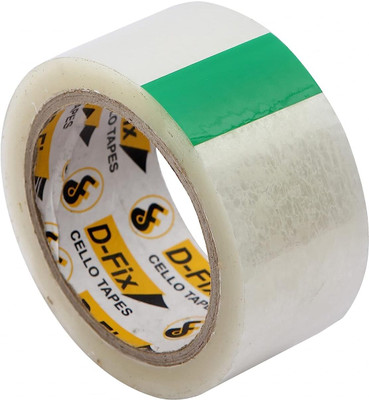 Dfix Transparent Clear Adhesive Packaging Tape Roll 65 M Handheld Long Packing Tape Multipurpose Home, Office Use Diy (Manual)(Set of 6, Transparent)
