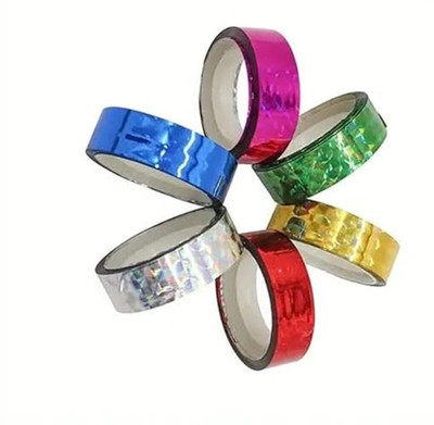Alamshaikh Single Sided Handheld Dispenser Masking Tape (Manual)(Set of 6, Multicolor)