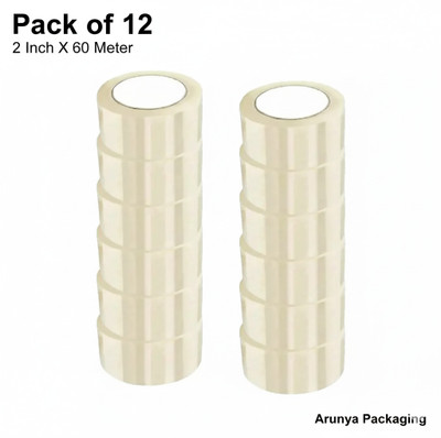 ArunyaPackaging Single sided Handheld Dispenser Cello Tape (Manual)(Set of 12, Transparent)