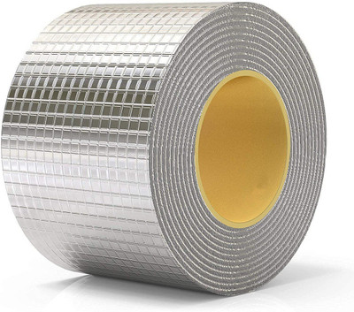 Trench Single Side Waterproof and Heat resistant Waterproof Permanent Manual Repair Aluminum tape Waterproof Tape,Aluminum Foil Butyl Tape,Crack Roof Duct Repair Adhesive Tape (Manual)(Set of 1, Silver)