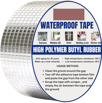 dsq Single Sided Super Strong Butyl Sealant Sticky Tape Dispenser Waterproof Aluminum Foil Tape (Manual)(Set of 1, Silver)