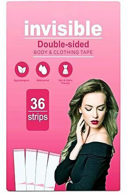 crockdile Fashion Must-Have: Invisible Tape for Seamless Style All Day Strength Invisible Dress Tape for women | Gentle to stick | Fashion tape (Manual)(Set of 36, Transparent)