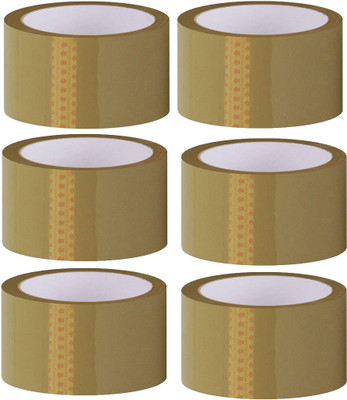 BEFLIX 2 inch 48mm Brown Tape handheld Dispenser Brown Tape (Manual)(Set of 6, Brown)