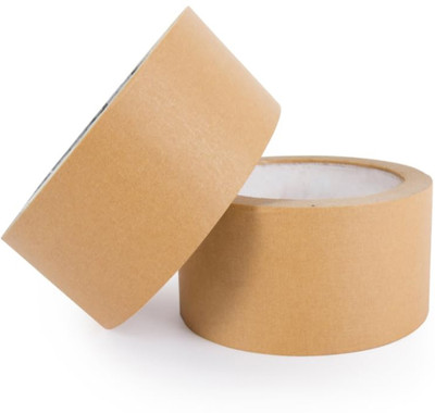 Boxer BROWN PAPER ADHESIVE TAPE|PLASTIC-FREE| MULTIPURPOSE PACKAGING (2 INCH X 50 METERS) TAPE (Manual)(Set of 2, Brown)