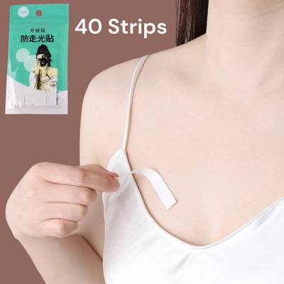 AirSoft Double Sided Tape for Clothes Double Sided Stickers Double Sided Skin Transparent Fashion Tape (Manual)(Set of 40, White)