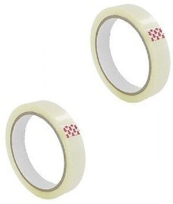 HEAVIX Single Sided BOPP Packaging & Crafting Transparent Tape Size: 24mm (1inch)x50 Meter pack of 2 Cello tapes (Manual)(Set of 2, Transparent color)