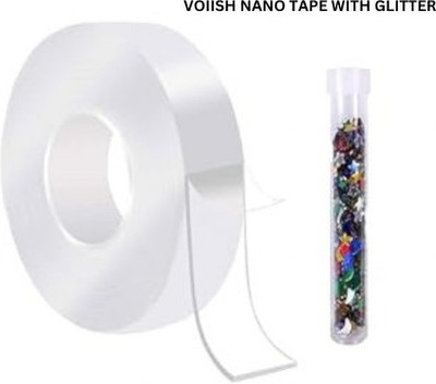 VOIISH 3 Meter Removable Grip Mounting Tape, for Home Office Decoration, Fixing Carpets Medium Nano Gel Tape (Manual)(Set of 1, Transparent)