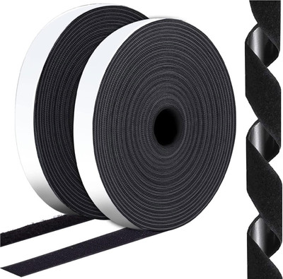 kridha hook loop tape Stick-on Velcro(Black)
