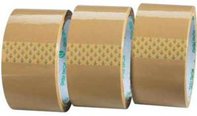 Creative Mart Apex Brown cello Tape - Single Sided (65m x 3inch) (Manual)(Set of 3, Brown)