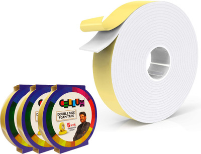 CELLUX Double Sided 24MMx5MTR Handheld Double Sided Foam Tape (Manual)(Set of 3, White)