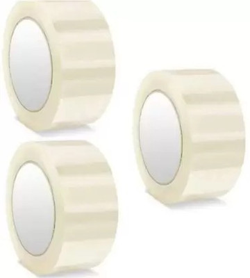 ELAHIPLASTICS Bopp Tape Handheld Cello Tape, Self adhesive 2 inch Width X 65m Length (Manual)(Set of 3, White)