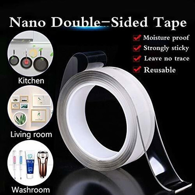 Mid Light Double Sided Desktop Dispenser Gel Tape Nano Double Side (Manual)(Set of 1, Transparent)