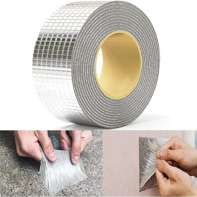 crockdile Aluminium tape 2 inch x 5 mtr Water proof Adhesive Heavy Duty Aluminium Foil Tape with Liquid Sealer Butyl Strong Tape for PipeRoof & Tank Leakage Waterproof Seal Repair Tape (Manual)(Set of 1, Silver) crockdile Aluminium tape 2 inch x 5 mtr Water proof Adhesive Heavy Duty Aluminium Foil Tape with Liquid Sealer Butyl Strong Tape for PipeRoof & Tank Leakage Waterproof Seal Repair Tape (Manual)(Set of 1, Silver)