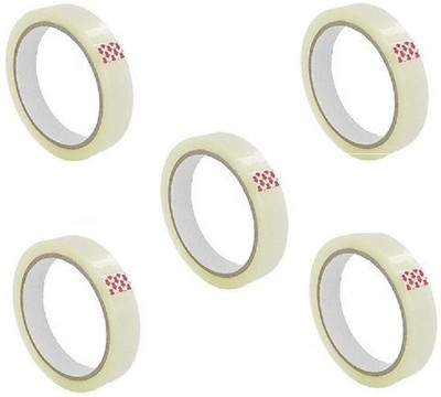 HEAVIX Single Sided BOPP Packaging & Crafting Transparent Tape Size: 24mm (1inch)x50 Meter pack of 5 Cello tapes (Manual)(Set of 5, Transparent color)
