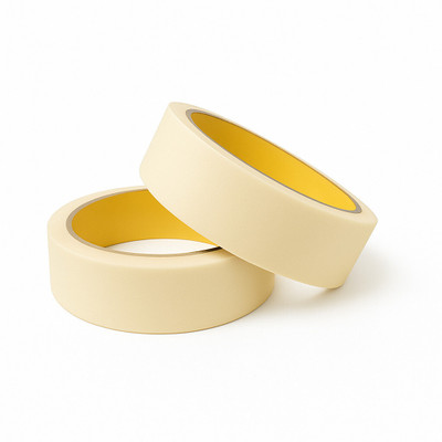 Avighan 24mm Single Sided Manual Masking Tape Roll 20 Meters (Manual)(Set of 2, Creamy White)
