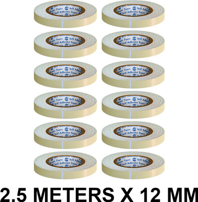 VCR Double Sided Handheld Double Side Foam Tape (Automatic)(Set of 12, White)