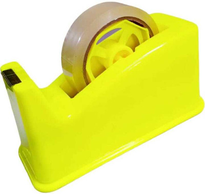 PRABHU Single Sided Handheld Tape Dispenser (Manual)(Set of 1, Leman Yellow)