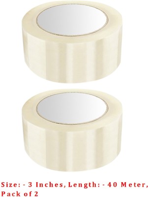 saloni Single Side 2inch,100m Packaging Tape Cello Tapes (Manual)(Set of 2, White)