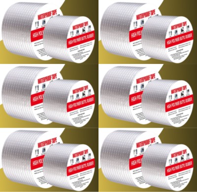 chillyfit Duct Tape, Super Waterproof Tape, Strong flex heavy duty water tape for leakage Aluminium foil tape for water leakage solution, Kitchen Sink - 5 meters x 5cm Strong adhesive tape for water leakage solution (Automatic)(Set of 12, Silver)