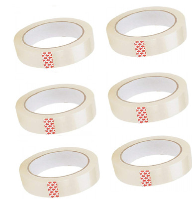 Dfix SINGLE SIDE HANDHELD Transparent Packaging Cello Tape (Manual)(Set of 6, Transparent)