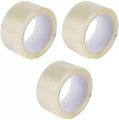 DREAM LIFE 2 Inch 100 Meter White Tape Packing Home / Office Dispenser Tape (Manual)(Set of 3, White)