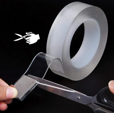 Terafikat Double Sided Handheld Cello Tapes (Manual)(Set of 1, Transparent)