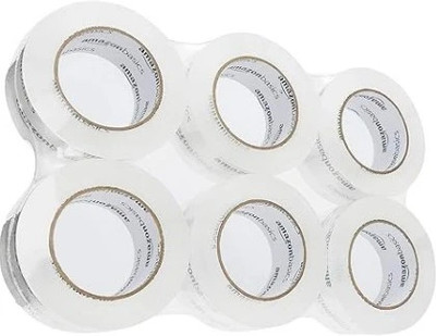 wonderpack Goenka amaz white single sided printed AMA Z_oN branded e comm, packaging tape. (Manual)(Set of 12, White)