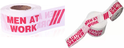 Singhal Industries Pvt Ltd Men AT WORK Danger NON-ADHESIVE BARRIER TAPE , 7CM (3 INCH) X 160 METER (Manual)(Set of 1, White)