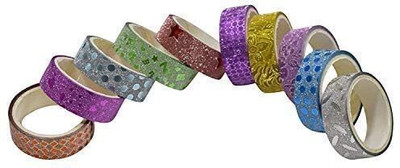 Freedy Decorative plastic Set of 36Pieces Craft Material Glitter Tape Decoration (Manual)(Set of 36, Multicolor)
