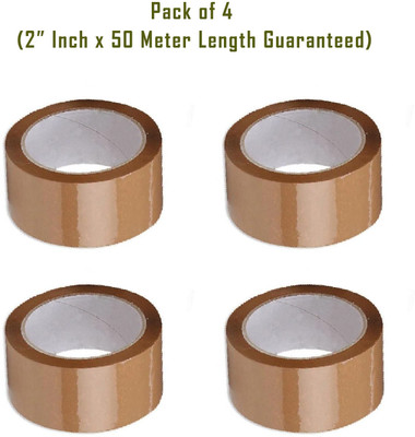 Boxer Brown Self Adhesive Tape (Pack of 4) 48mm x 50 Meter Length Guaranteed Self Adhesive Tape (Manual)(Set of 4, Brown)