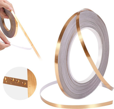 Skinny Single Sided marble decorative sticker and Tile gap sealing tape Home and Office Dispenser Floor Decorative Tape (Manual)(Set of 1, Golden)