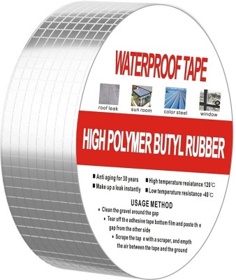 TINSUHG Aluminium Foil Tape Self adhesive UV Protection Waterproof Tape External Manual Aluminium (Manual)(Set of 1, Silver)