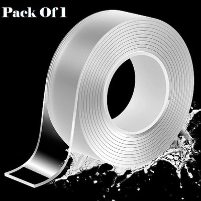 AirSoft Heavy Duty Waterproof Reusable Manual Double Sided Tape (Manual)(Set of 1, Transparent)