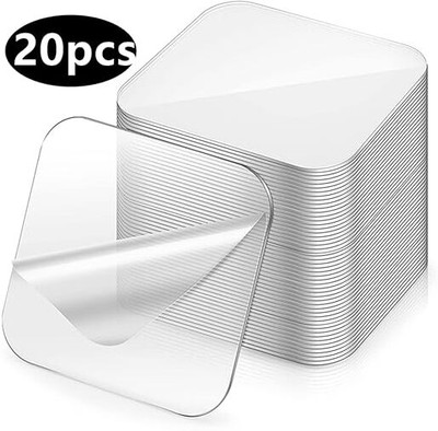 Ipsit Double Sided Sticker Tape (Manual)(Set of 20, Transparent)