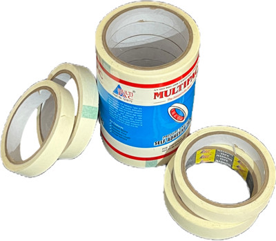 DY TRADER Single Sided Tape, Single Sided Paper Tape Handheld, dispenser tape Self - adhesive (Manual)(Set of 8, Off-white)
