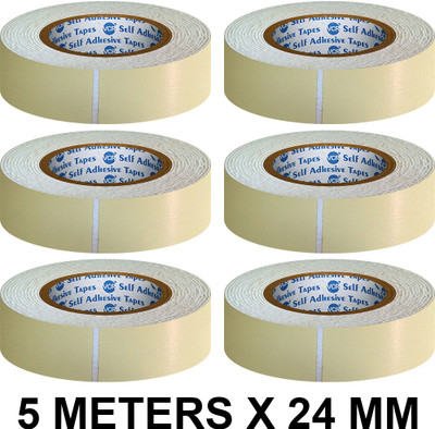 VCR Double Sided Handheld Double Side Foam Tape (Manual)(Set of 6, White)