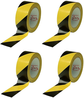 fastgear Single Sided Floor Marking Tape 2inch for ESD Safe Area Warning Caution Zebra Floor Marking Tape(4pcs) (Manual)(Yellow, Black)