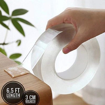 Induxin Tape Washable, Reusable, No Residue, for Home & Office NA Multipurpose Super Sticky Gel Grip Mounting Tape | IVY Double Grip Nano Tape (Manual)(Set of 1, Transparent)