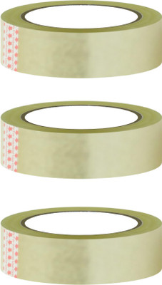 Fashion Crazz Single Sided 24MM x 100 Meter | Pack of 3 | Packaging, Decorating and DIY works Cello Tape (Manual)(Set of 3, Transparent)