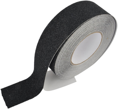 CRAZYGOL Anti-slip tape risk of slips, trips, and falls Applied to gym floors, athletic tracks, or pool 5M x 50MM Premium Quality Easy Installation (Manual)(Set of 1, Black)