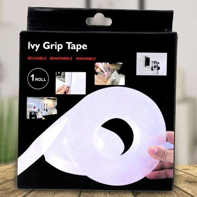vakratunda Nano Double Sided Tape HeavyDuty | Multipurpose Removable Mounting Adhesive Tape ashable Reusable Strong Sticky Strips Grip Tape for Walls Kitchen Carpet Pasting Ivy Tape (Manual)(Set of 1, Transparent) vakratunda Nano Double Sided Tape HeavyDuty | Multipurpose Removable Mounting Adhesive Tape ashable Reusable Strong Sticky Strips Grip Tape for Walls Kitchen Carpet Pasting Ivy Tape (Manual)(Set of 1, Transparent)