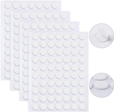 KAULDVISHE Double Sided Easy to Use Dispenser Glue Dot Putty Sticker,nsparent Double-Sided Tape Stickers (Manual)(Set of 4, White)