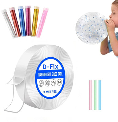 KNOCKNEW Anti-Slip Heavy Duty Nano Magic Tape Handheld Double Sided Multipurpose Silicon Sided Sticky No Trace (Manual)(Set of 1, Transparent)