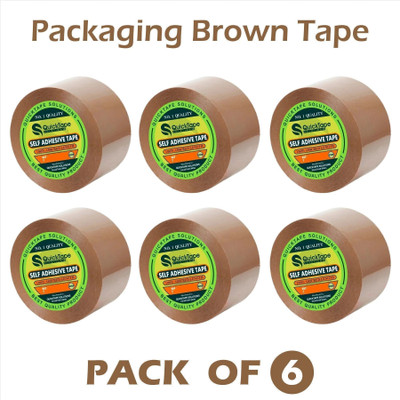 Quicktape Solutions 2 Inch X 60 meter MAnual Self Adhesive (Manual)(Set of 6, Brown)