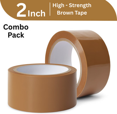 PackSmith Single-Sided Handheld Cello Tape Set of 2, Brown - Manual Adhesive Tape for Packaging, Craft, and Office Use BOPP Tape (Manual)(Set of 2, Brown)